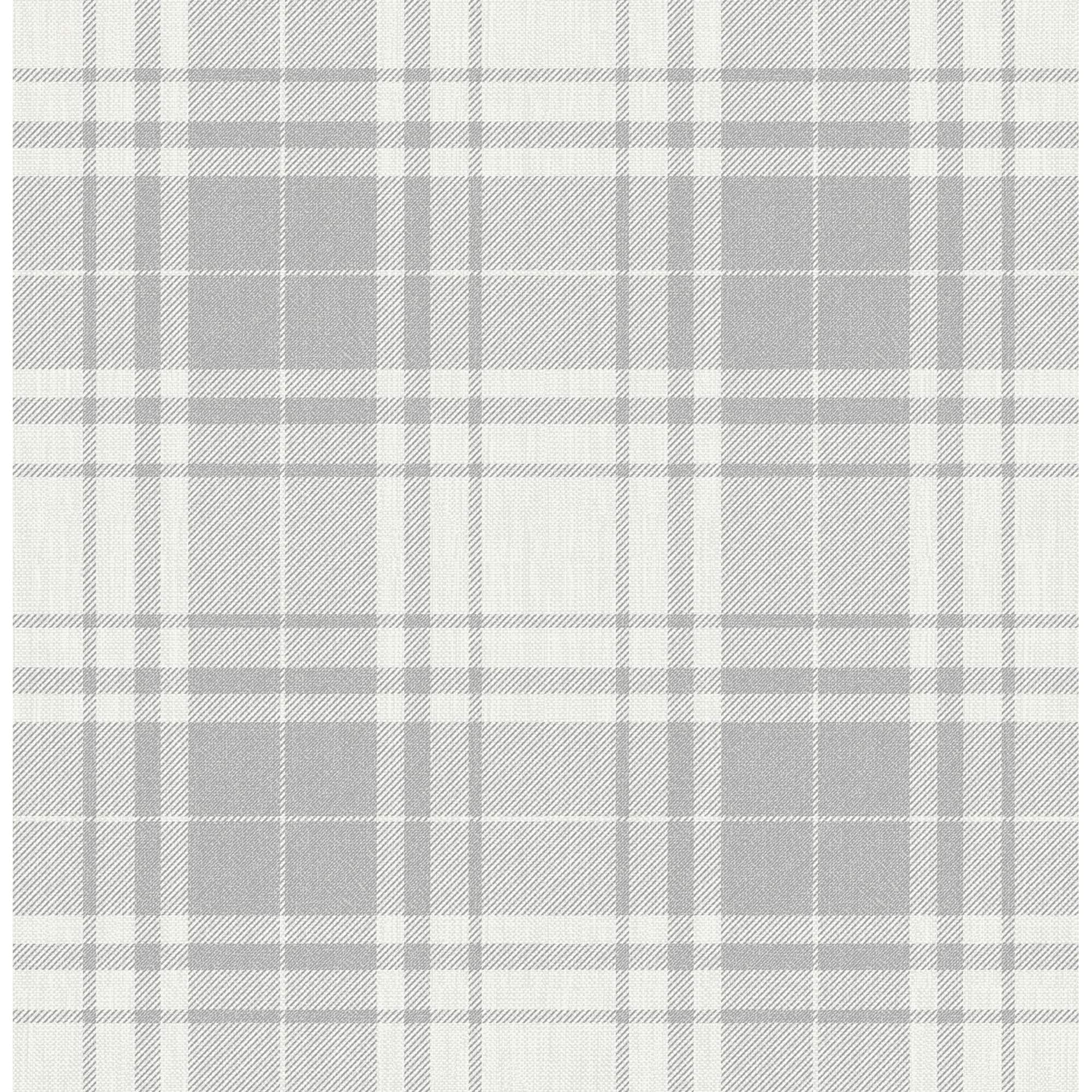 InHome Franklin Plaid Gray Peel & Stick Wallpaper